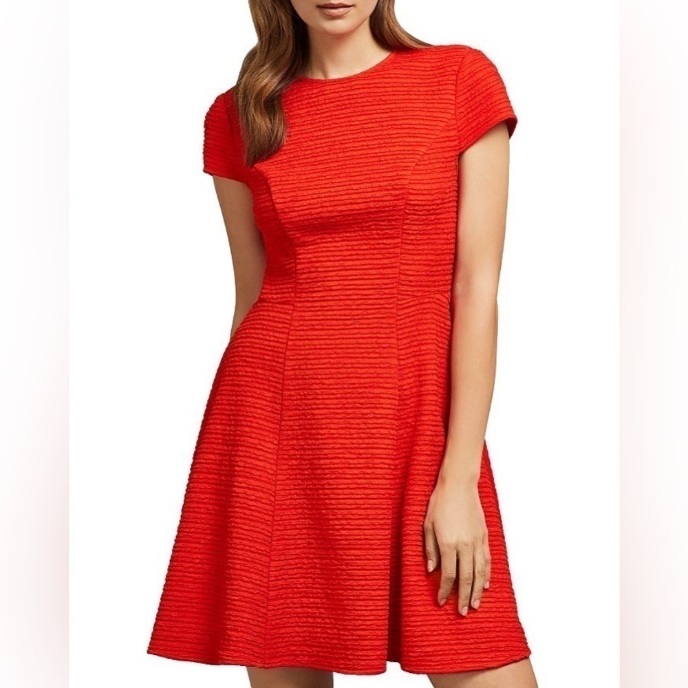 EUC- Ted baker Cherisa Textured Jersey Skater Dress Sz Small